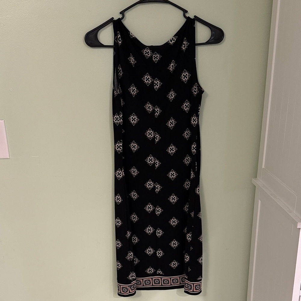 WHBM Geometric Print Sleeveless Midi Dress Work Girlboss Size XXS - Picture 5 of 6